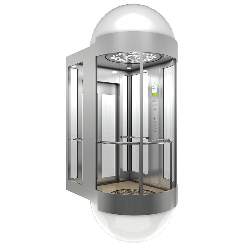 Semi Circle Glasses Panoramic Elevator Gearless Machine Observbation Lift with CE Certificationbation Lift