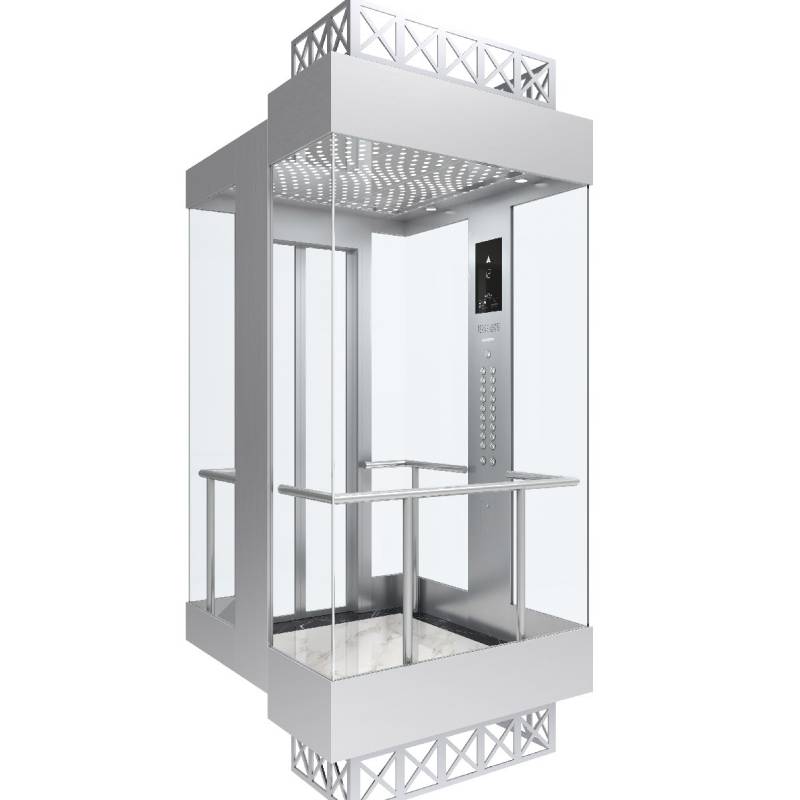 Square Glasses Observation Elevator Panoramic Lift CE Certificated for Passenger Use