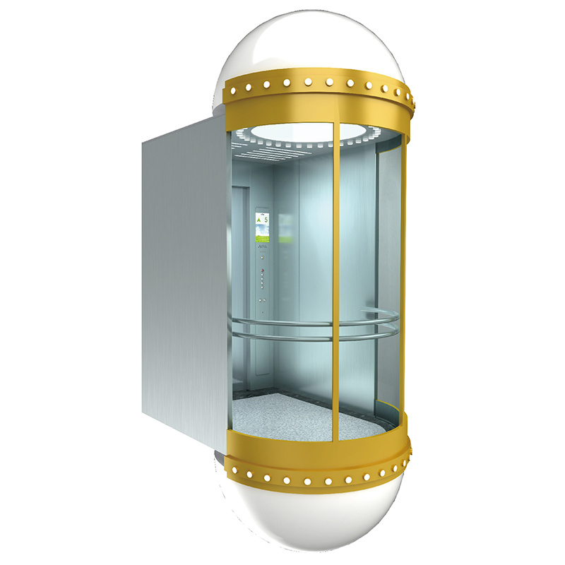 Semi Circle Observation Elevator Gearless Machine Panoramic Lift with CE Certification