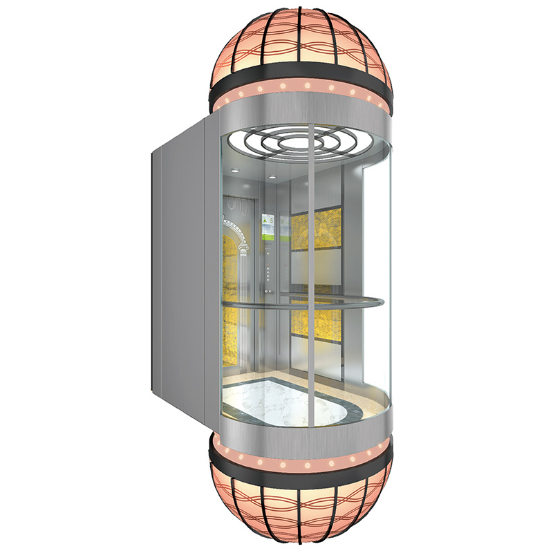 Luxury Sightseeing Elevator Panoramic Lift with Gearless Machine CE Certificated